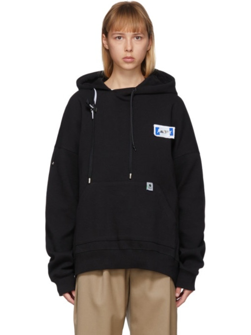 Ader Error Black Rivet Label Hoodie